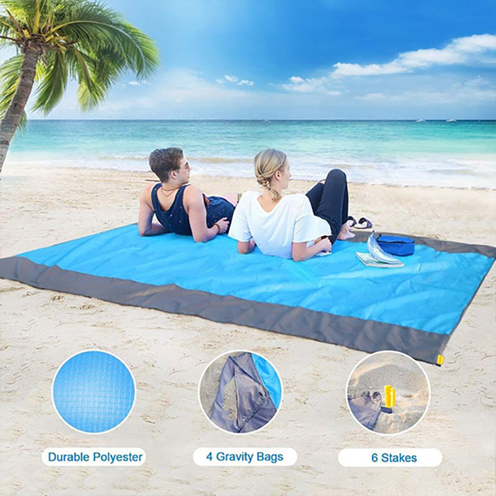 Telo Campeggio Impermeabile TRIWONDER 230x140 Cm – Con Picchetti E Cordini – Copertura Multiuso Per Tenda, Picnic, Spiaggia E Barca