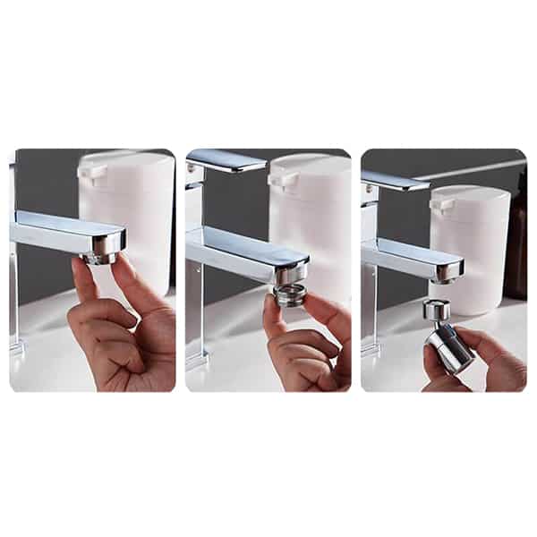 TapStar, rubinetto con filtro anti-schizzo con testina a spruzzo rotante 720 °!