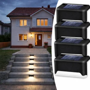 PatioLights, luci da giardino solari LED impermeabili (4 pezzi)